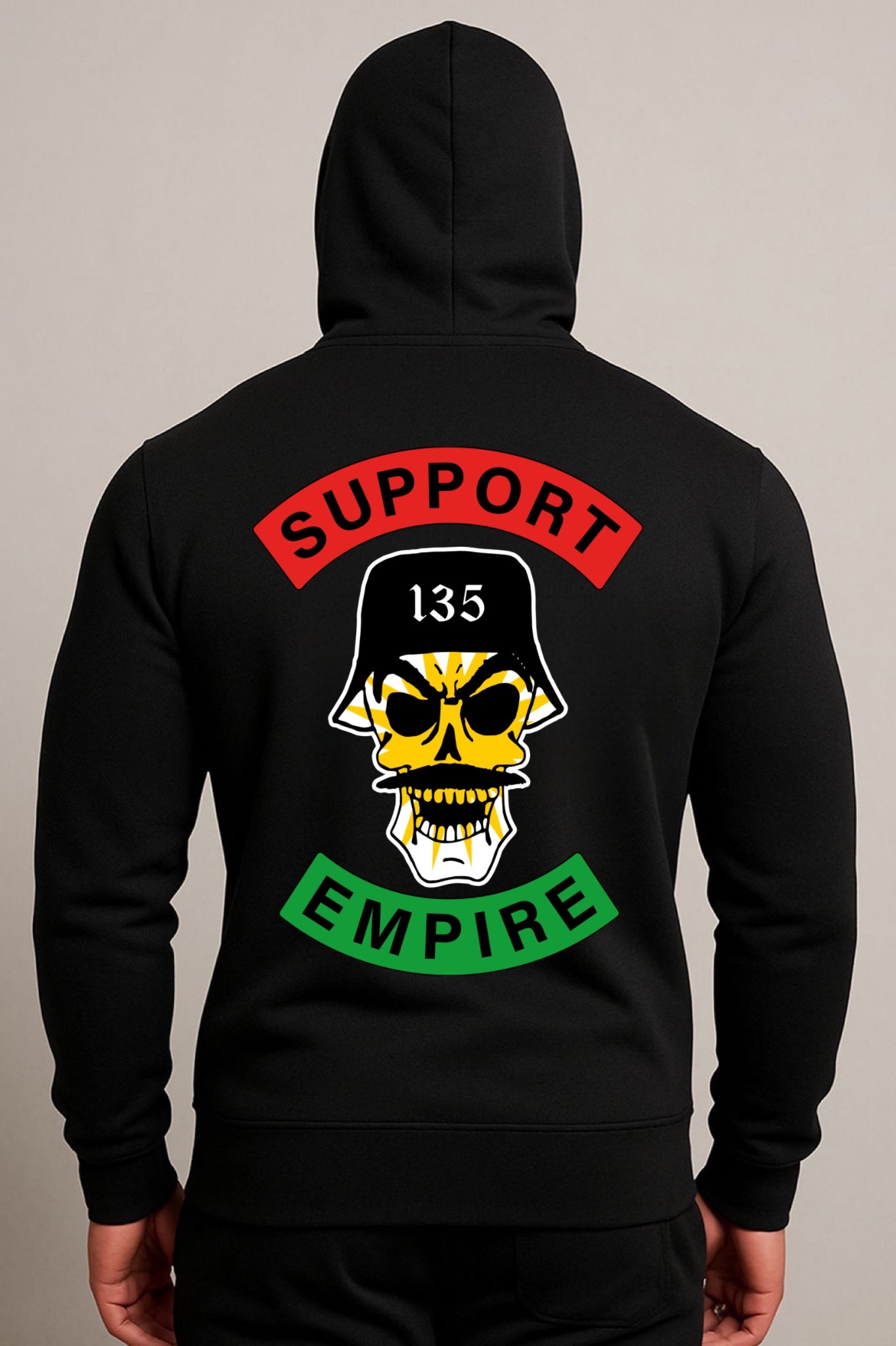 Support Empire 135 – Zip-Hoodie (Red-Green Skull Edition)