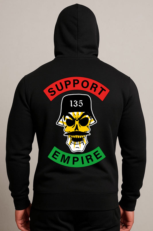 Support Empire 135 – Zip-Hoodie (Red-Green Skull Edition)