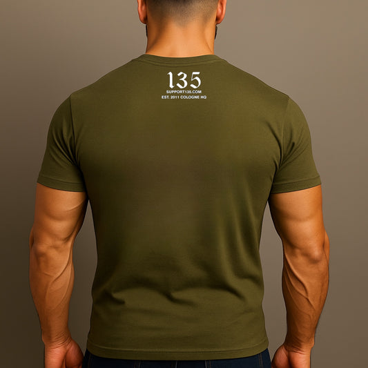 T-Shirt „Support Empire – 135 Kurdistan“ (Olivgrün)