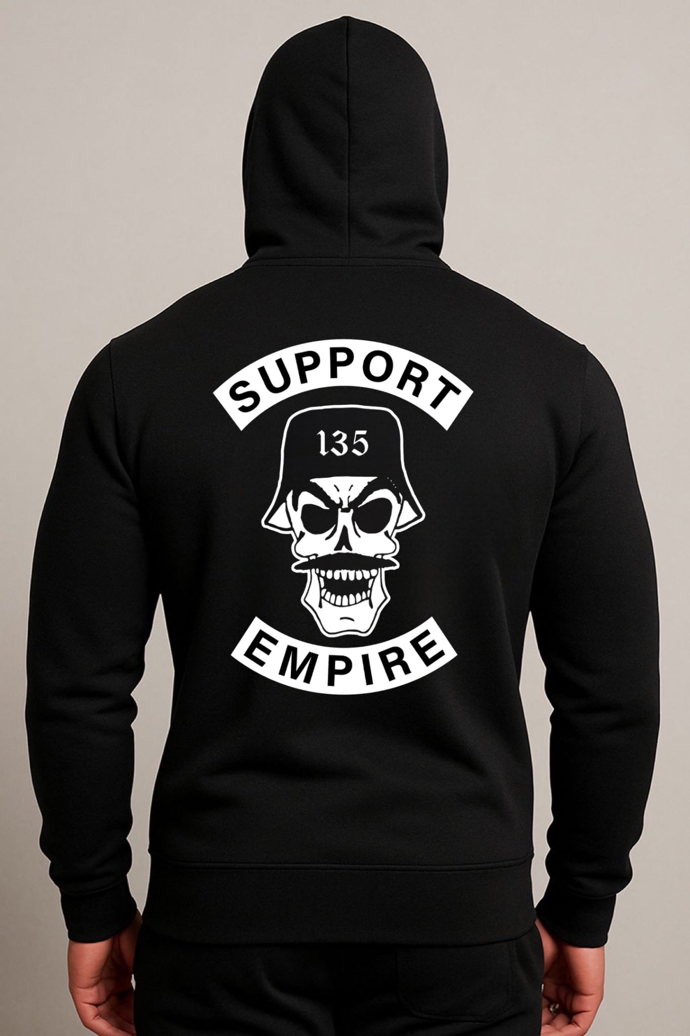 Support Empire 135 Zip-Hoodie – Schwarz